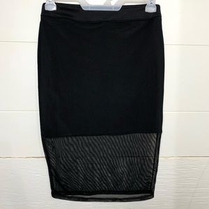 Forever 21 pencil skirt with mesh overlay knee length size (L)